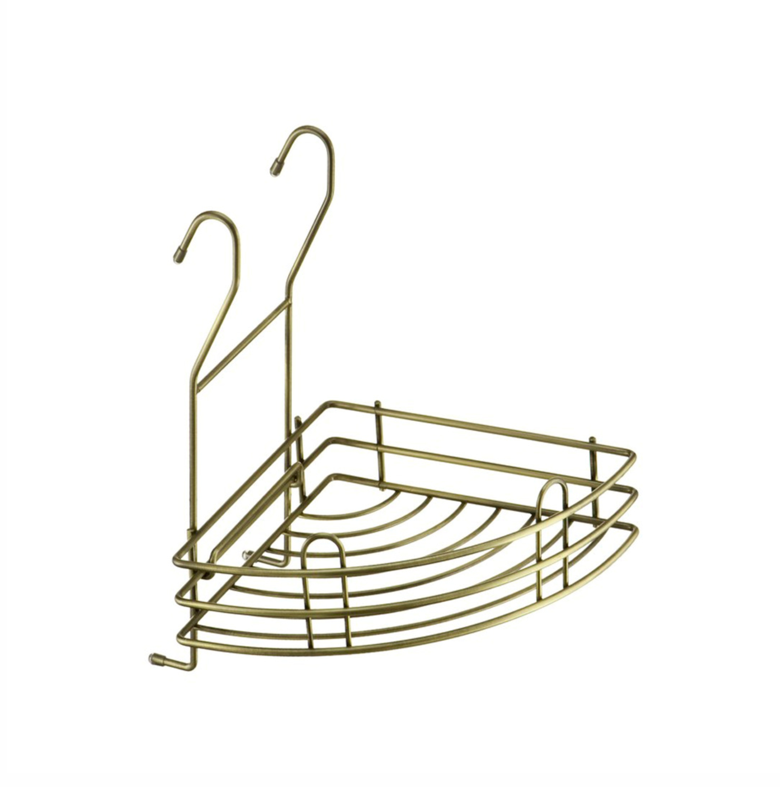 Корзина на рейлинг угловая L205*W205*H250 античная бронза