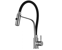 Смеситель для кухни с гибким изливом,сатин