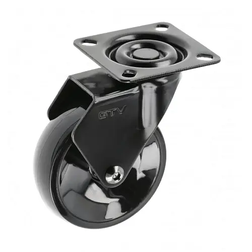 Колесо мебельное 75 мм чёрное/хром, без тормоза GTV