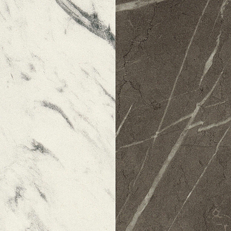 Стеновая панель для кухни 4100*640*8мм Мрамор Каррара белый/Камень Пьетра Гриджиа антрацит