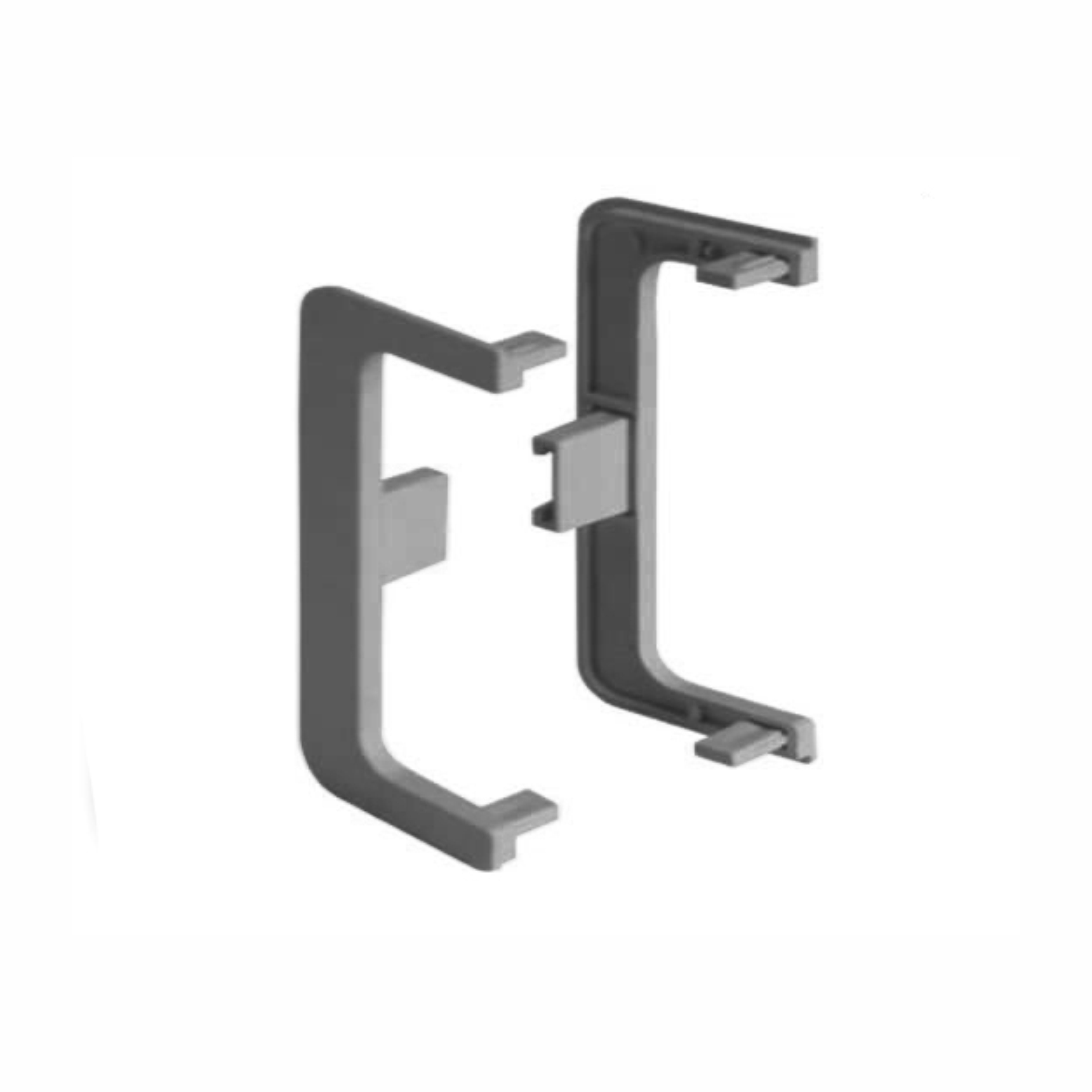 Комплект открытых заглушек для С-образного профиля алюминий /2шт/