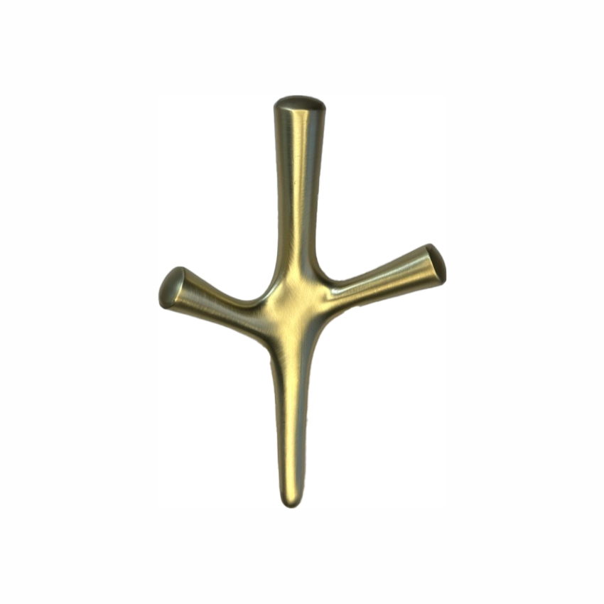 Крючок 035 - 3-х рожковый, шлиф. золото RIFF