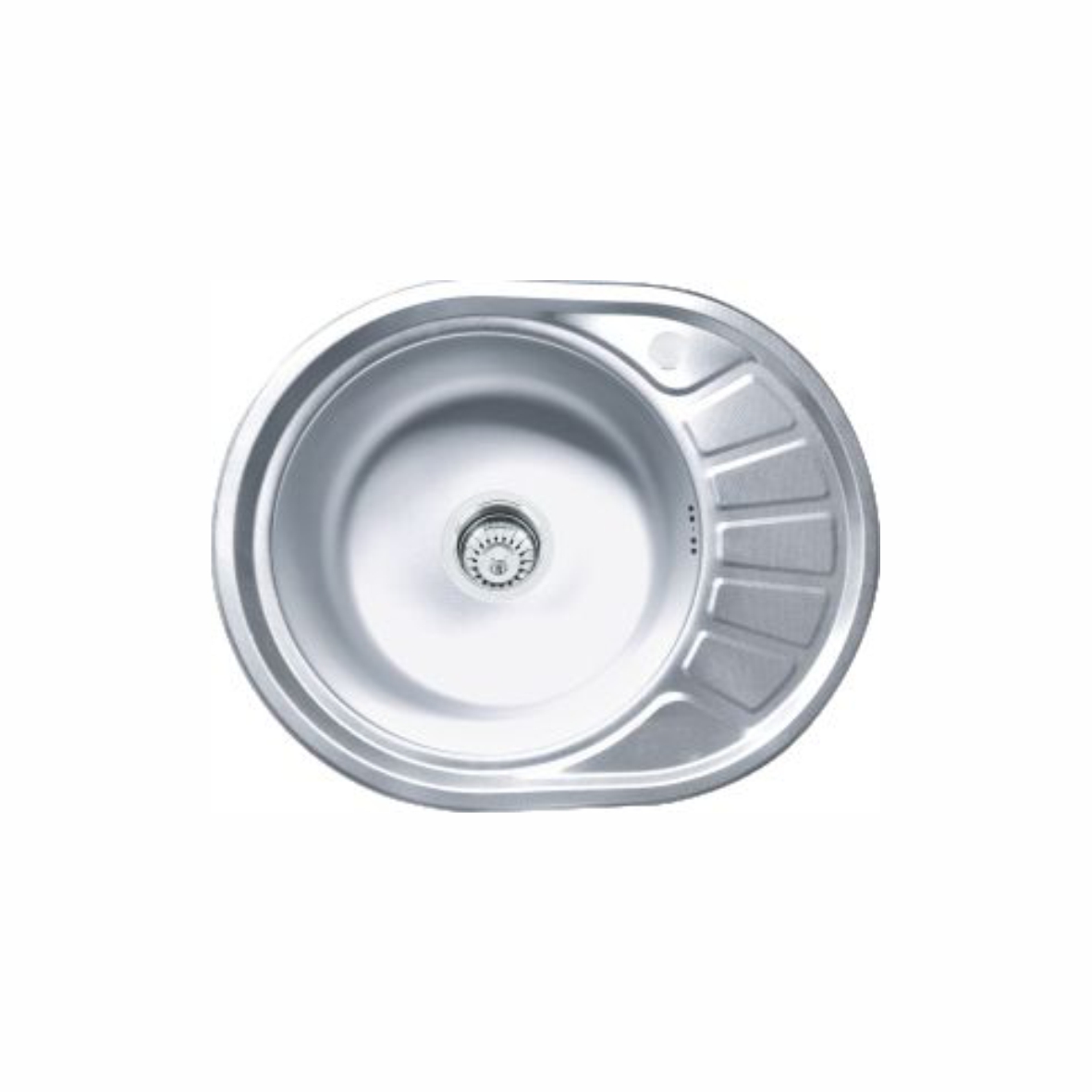 Мойка врезная 570*450*160мм /0,6/, матовая, L /сифон с переливом в комплекте/