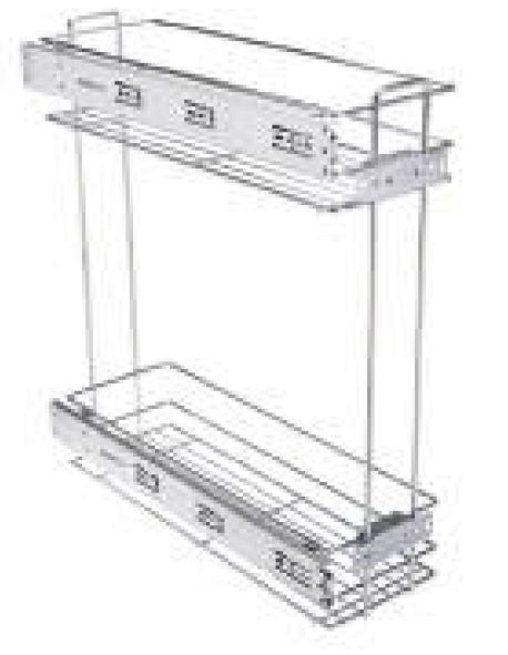 Корзина 2-х уровневая с боковым креплением D450*W110*H504 без напрвляющих GTV