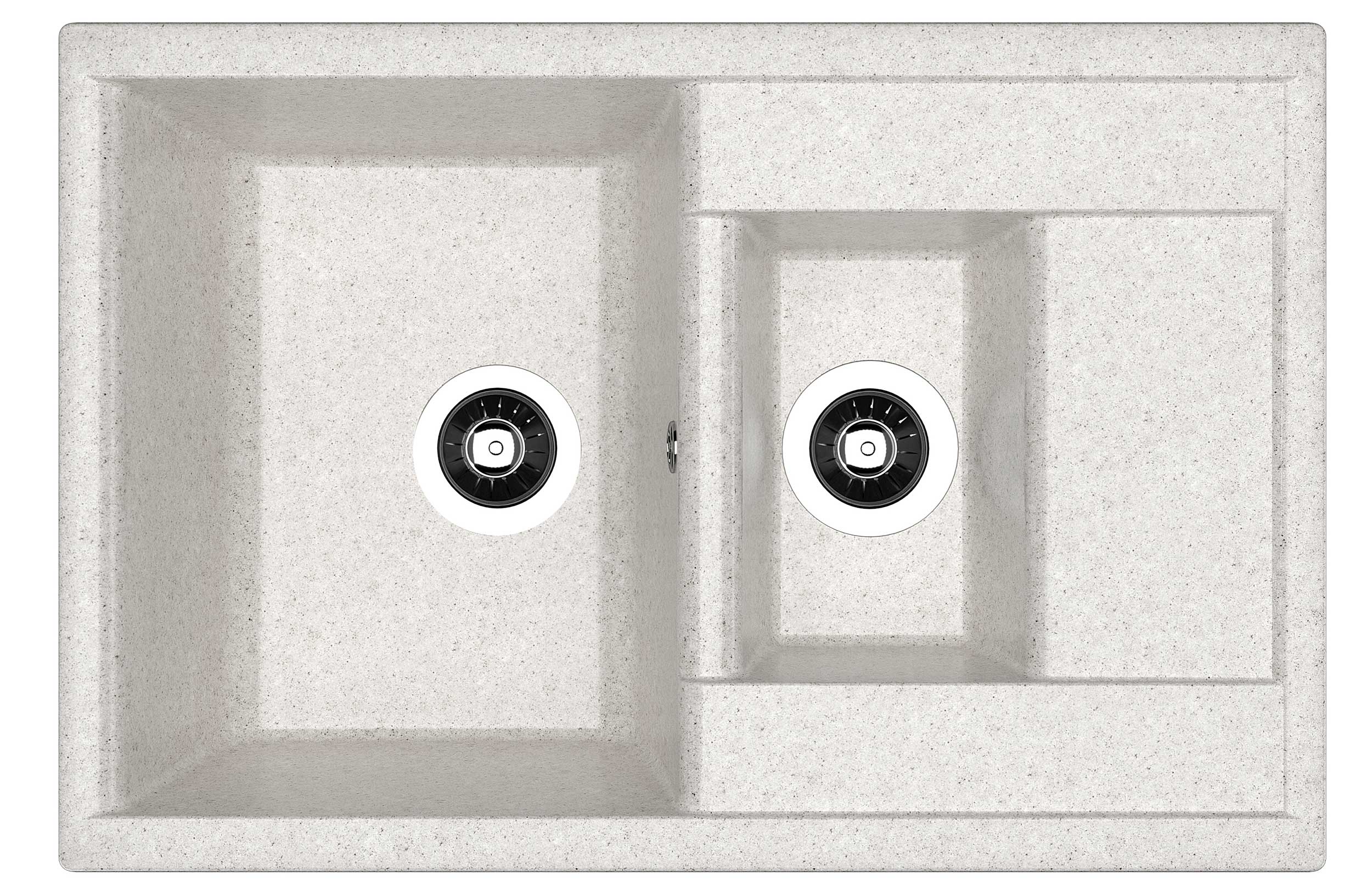 Мойка "Астра" 760*510*217мм две чаши, серый