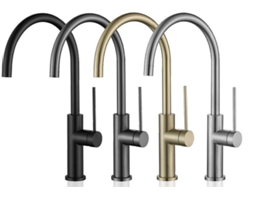 Смеситель для кухни с круглым гусаком, черный