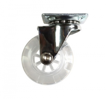Колесо мебельное 50мм прозрачное с подшипником