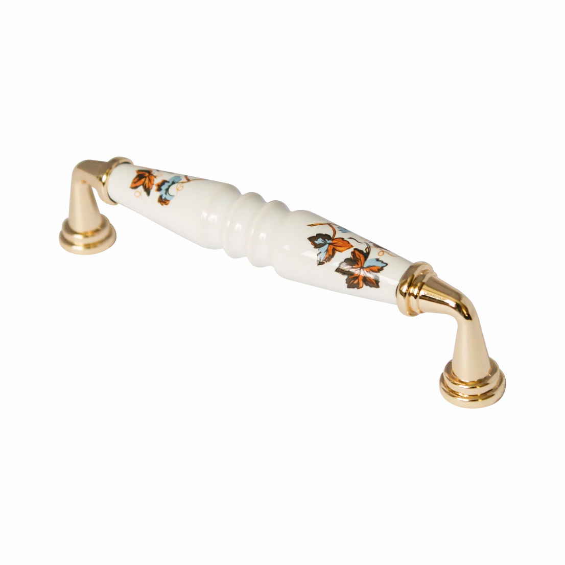 Ручка-скоба 341-096, старое золото/синий лист RIFF