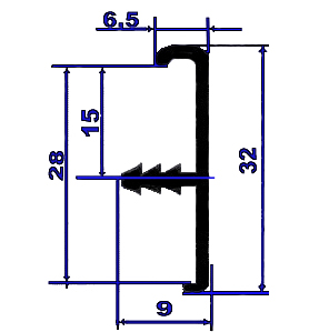 Профиль алюминиевый L=6*28
