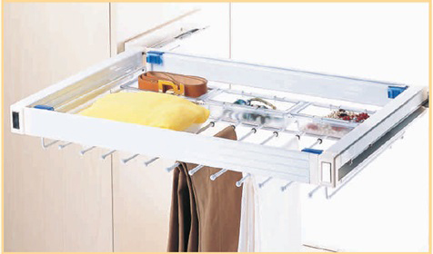 Корзина гардеробная выдвижная для брюк с органайзером D480*W560*H106 RIFF
