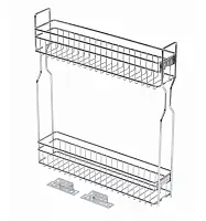 Корзина 2-х уровневая с боковым креплением 150мм без направляющих, хром GTV