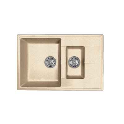 Мойка "Оливия" 740*480*180мм(120мм) две чаши, терра, б/сифона