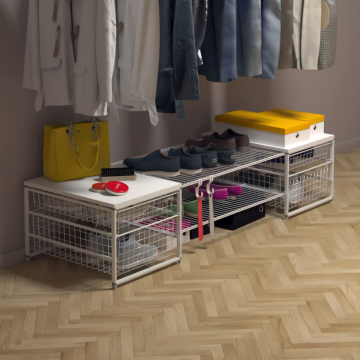 Комплект стеллажный для обуви и аксессуаров, белый