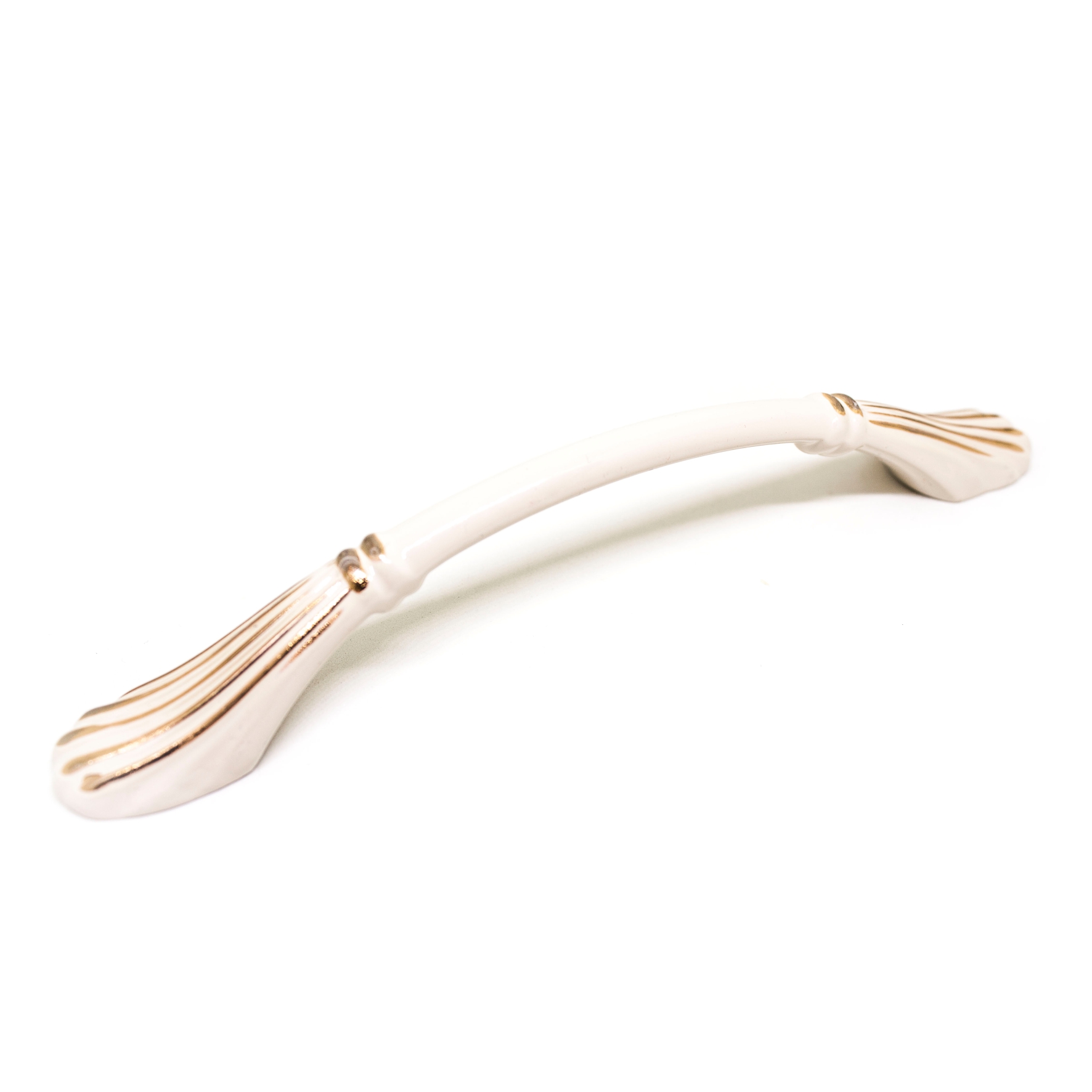 Ручка-скоба 324-096, белая патина/золото