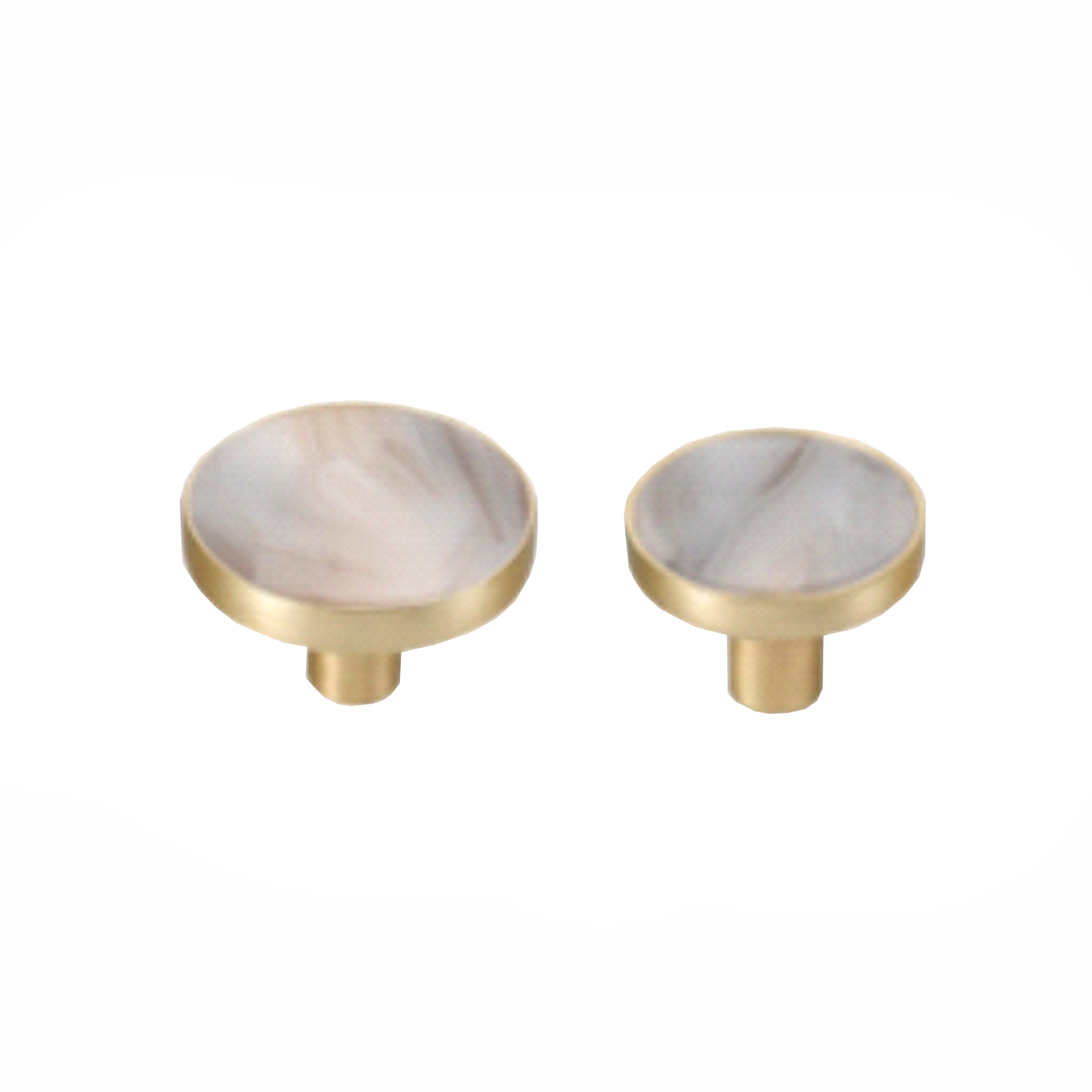 Ручка-кнопка 517-M, латунь/белый