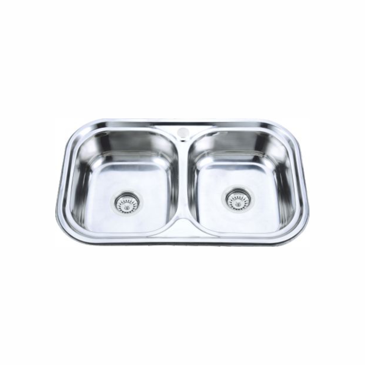 Мойка врезная 780*480*180 мм /0,8/, матовая, две чаши /сифон с переливом в комплекте/