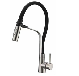 Смеситель для кухни с гибким изливом,черный