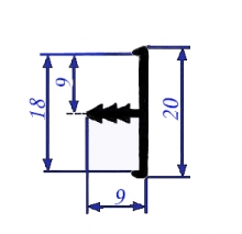 Профиль алюминиевый L=3*18