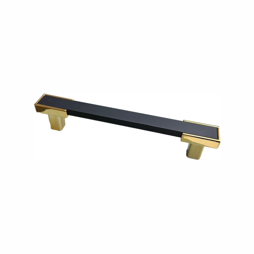 Ручка-скоба 599- 128, пластик, черный/золото