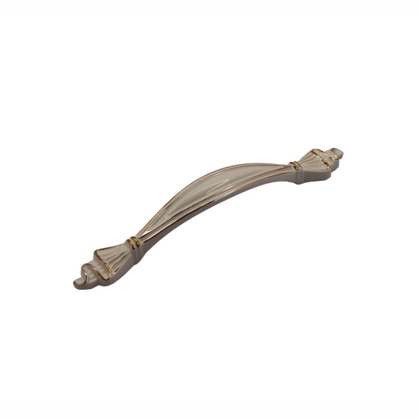 Ручка-скоба 304-096, белая патина/золото