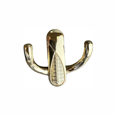 Крючок 029 - 2-х рожковый, золото глянец RIFF
