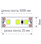 Лента светодиодная 5мм Sonnig smd2835 холодный белый свет,120LED/M, 6000K,DC12V, 9,6W/М  /бухта 5м/