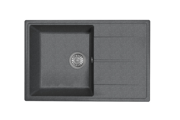 Мойка "Оливия" 740*480*180мм черный, б/сифона