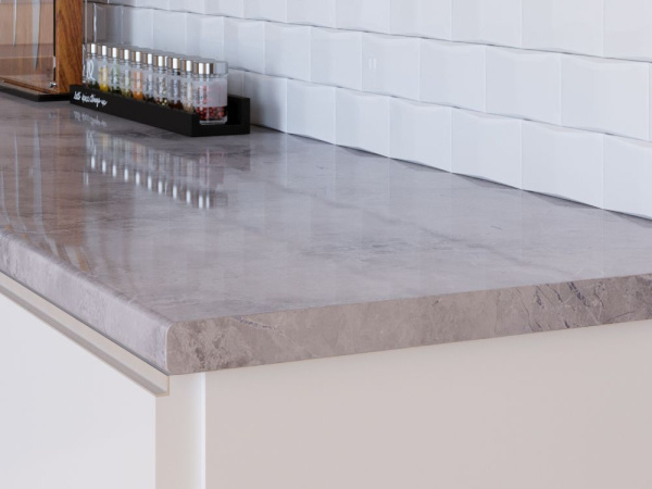 Столешница  3050*600*40 Мрамор марквина синий глянец