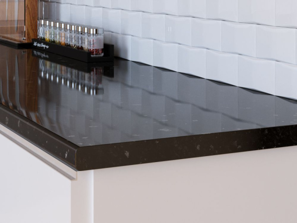 Столешница  3050*600*40 Черный гранит глянец