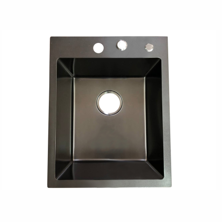 Мойка врезная HM 450*450*230мм /1,5/, черный /сифон с переливом, дозатор в комплекте/