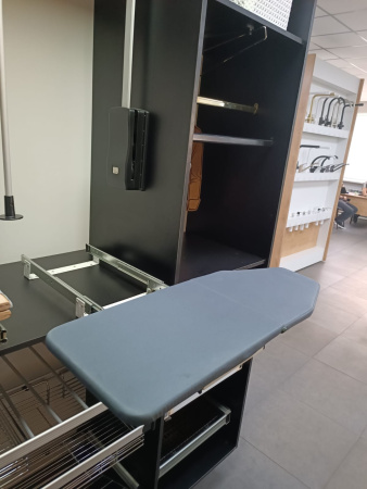 Доска гардеробная гладильная D440*W300*H130, серый RIFF, с доводчиком и механизмом вращения