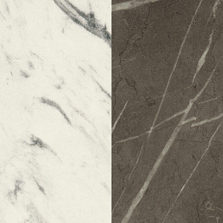 Стеновая панель для кухни 4100*640*8мм Мрамор Каррара белый/Камень Пьетра Гриджиа антрацит