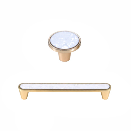 Ручка-скоба 516-192, золото/белый