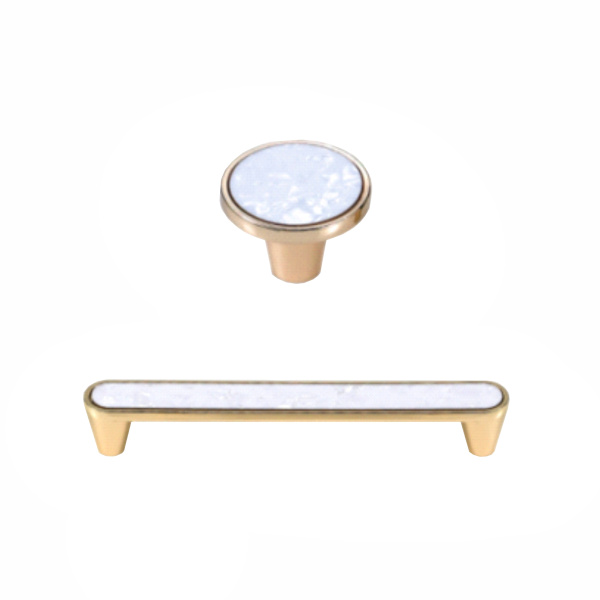 Ручка-скоба 516-096, золото/белый