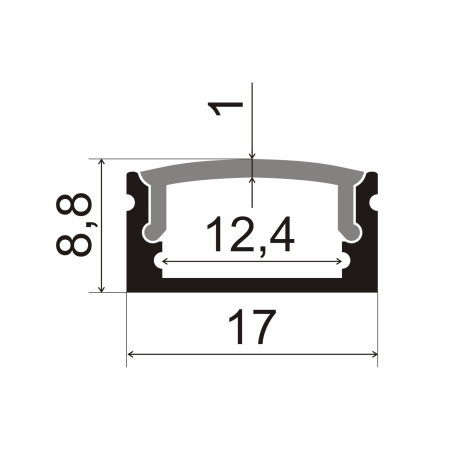 Профиль накладной для светодиодной ленты 1708 серебро/Sonnig/L=3m