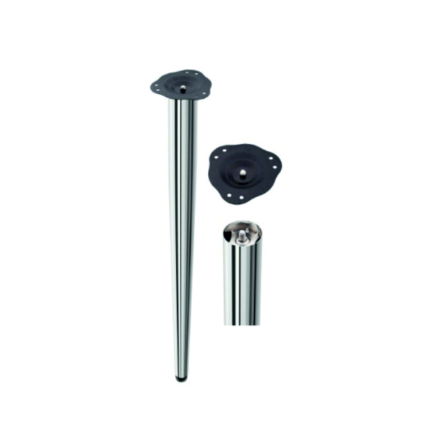 Опора для стола 60*710 конус, хром RIFF /с креплением/