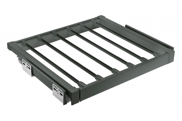 Вешалка гардеробная выдвижная для брюк Elite 60см с доводчиком, графит GTV