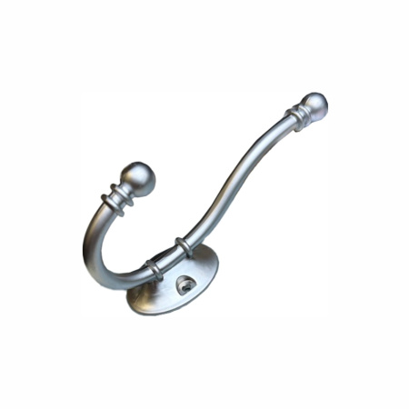 Крючок 027 - 2-х рожковый, матовый хром RIFF