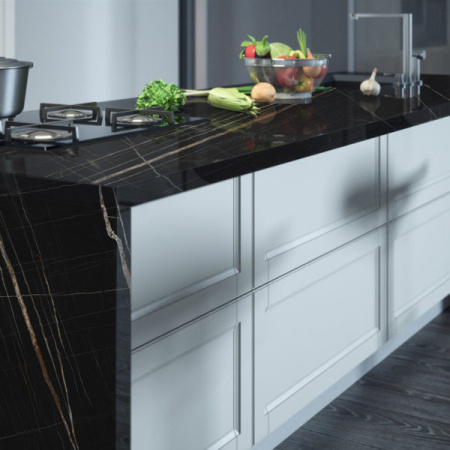 Столешница  3050*600*38 Черный тунис глянец