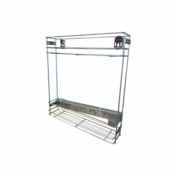 Корзина 2-х уровневая с креплением фасада, боковая база D470*W160*H480 RIFF c доводчиком