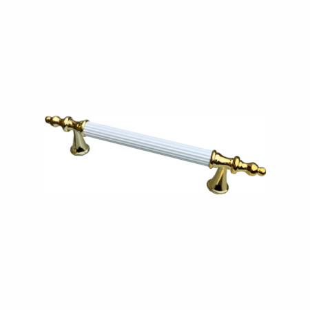 Ручка-скоба 596- 160, пластик, белый/золото