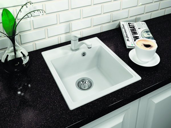 Мойка "Оливия" 420*480*180мм базальт, б/сифона