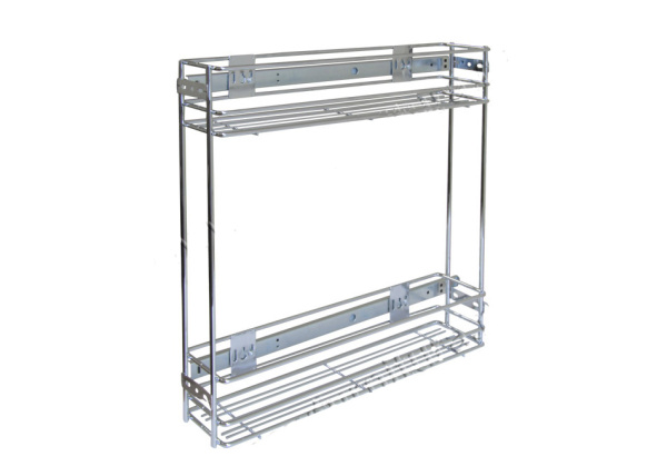 Корзина 2-х уровневая с креплением фасада, боковая база D470*W100*H480 без направляющих