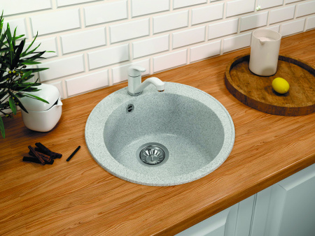 Мойка "Пион" 480*480*180мм черный, б/сифона