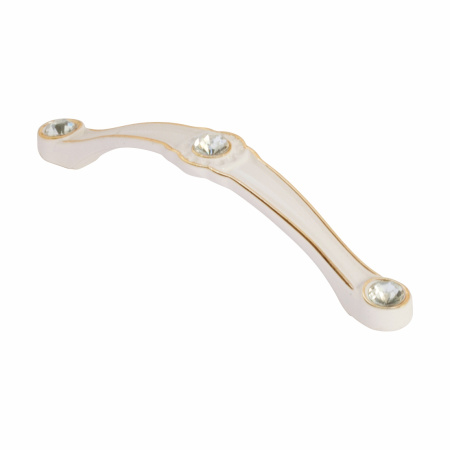 Ручка-скоба 307-128, белый/золото