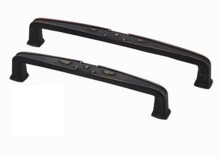 Ручка-скоба 444-160, чёрная античная медь RIFF