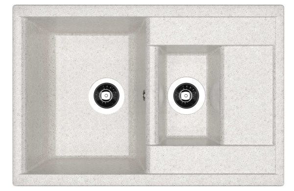 Мойка "Астра" 760*510*217мм две чаши, серый