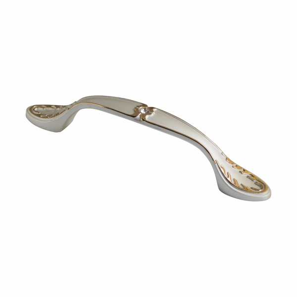 Ручка-скоба 308-096, белая патина/золото
