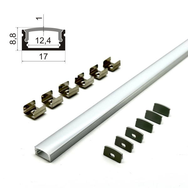 Профиль накладной для светодиодной ленты 1708 серебро/Sonnig/L=3m