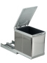 Корзина для мусора с креплением фасада, нижняя база D385*W230*H375, /16 Л/ нерж., серый